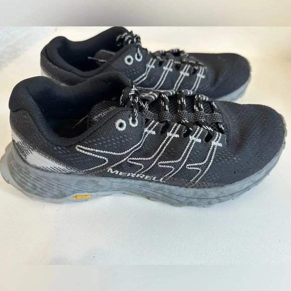 Merrell Moab Flight Trail Running Shoes Black Preowned Size 8‎ - Picture 1 of 5